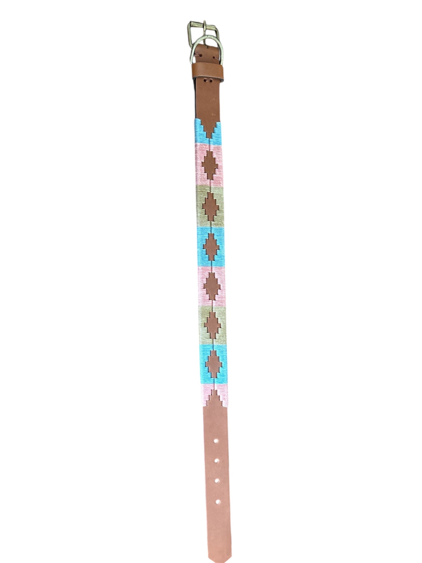 Dog Collar - Pink Blue and Tan