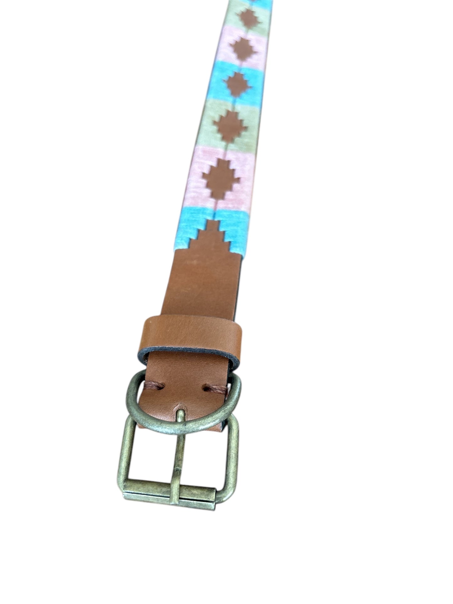 Dog Collar - Pink Blue and Tan