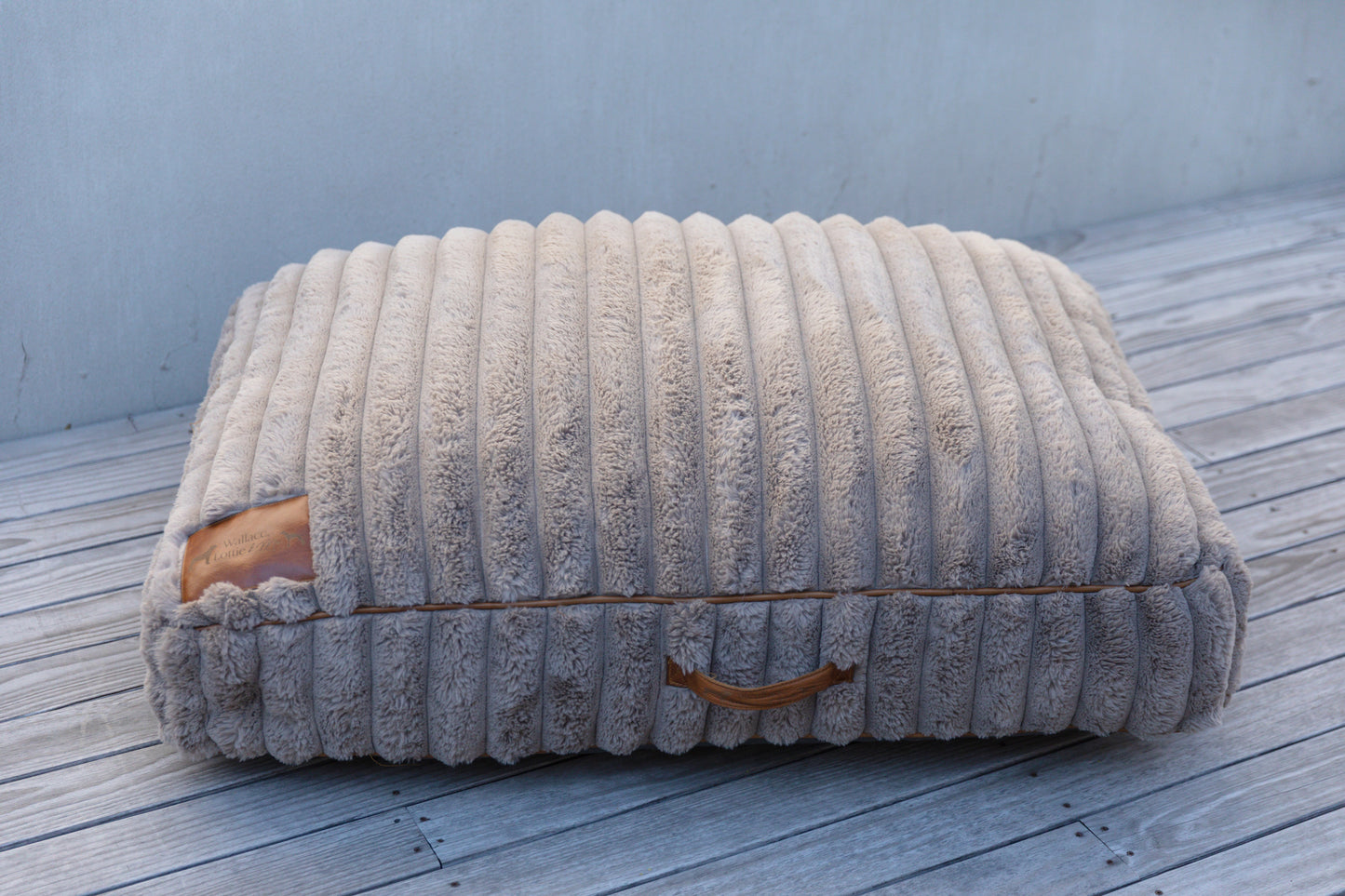 Taupe Fluffy Dog Cushion
