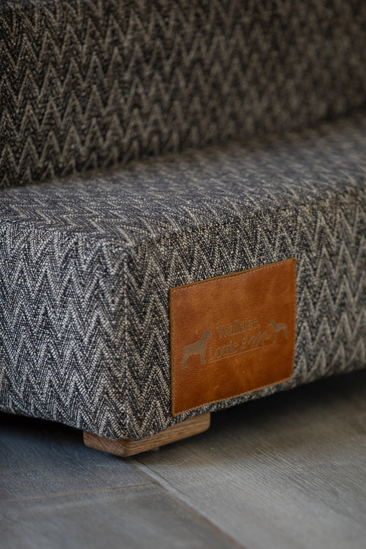 Dog Steps - Charcoal Herringbone