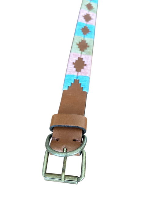 Dog Collar - Pink Blue and Tan